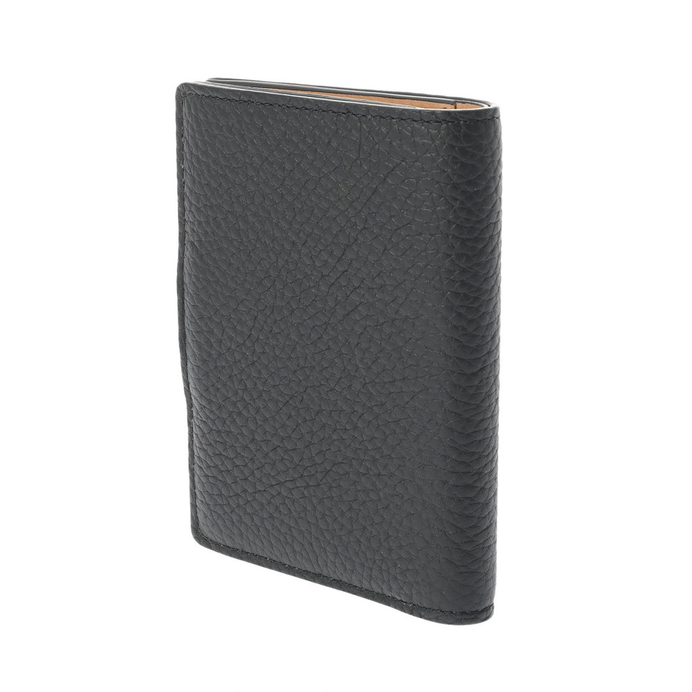 Louis Vuitton Compact Vertical Black Bi Leather Wallet LV fold Taurillon Black